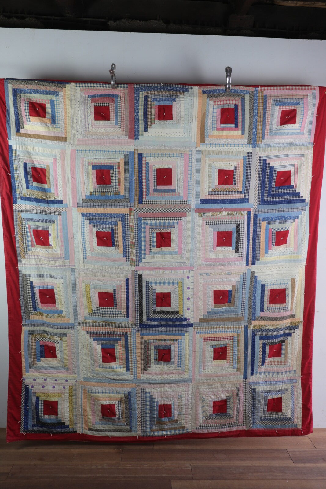 Vintage “log cabin” handmade quilt – BROWN. | 京都 二条新町の生活