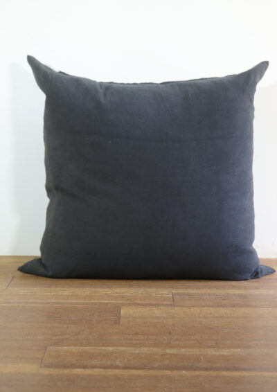 vintage french fabric,cushion,BROWN.remake,black dyed linen fabric cushion,France