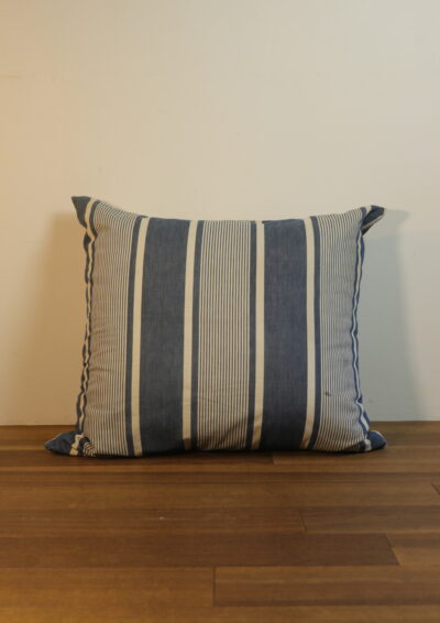 vintage,indigo cotton fabric cushion,France,french ticking,
