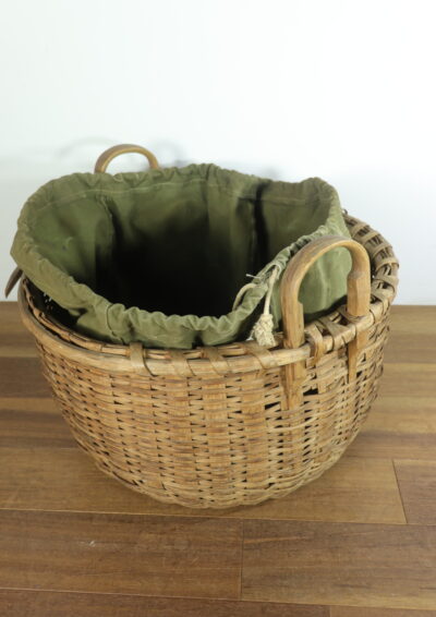 antique,oak wood split basket,gathering basket,USA,big basket