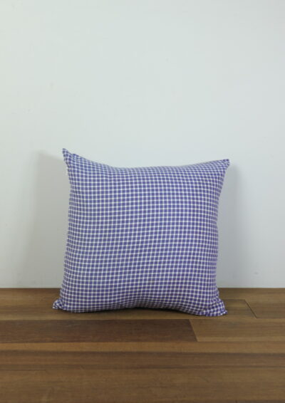 french cotton fabric,France,vintage,french cotton check cushion,cushion,Brown.remake