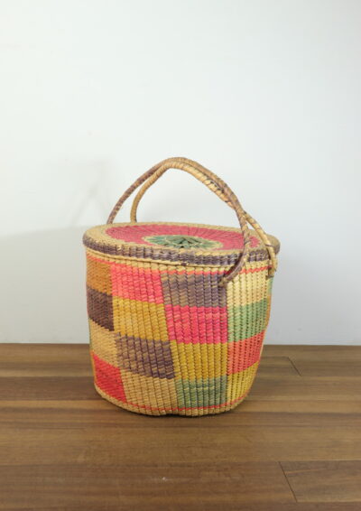 colorful basket,basket with lid,basket with handle,Mexico