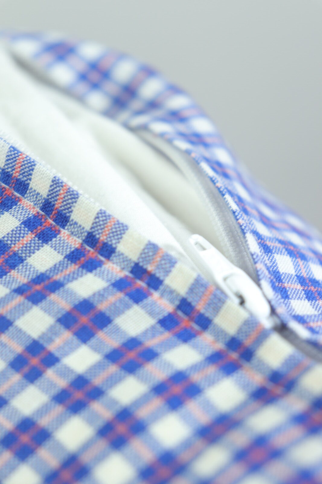 french cotton fabric,France,vintage,french cotton check cushion,cushion,Brown.remake