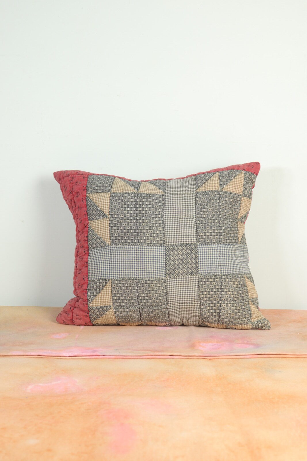 antique quilt fabric,Brown.remake,cushion,USA,calico quilt,1930's
