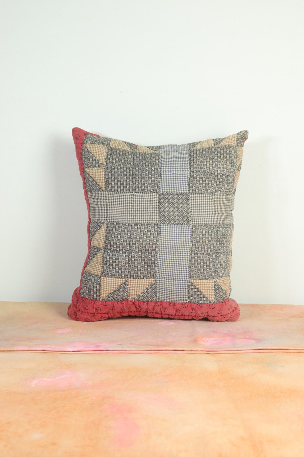 antique quilt fabric,Brown.remake,cushion,USA,calico quilt,1930's