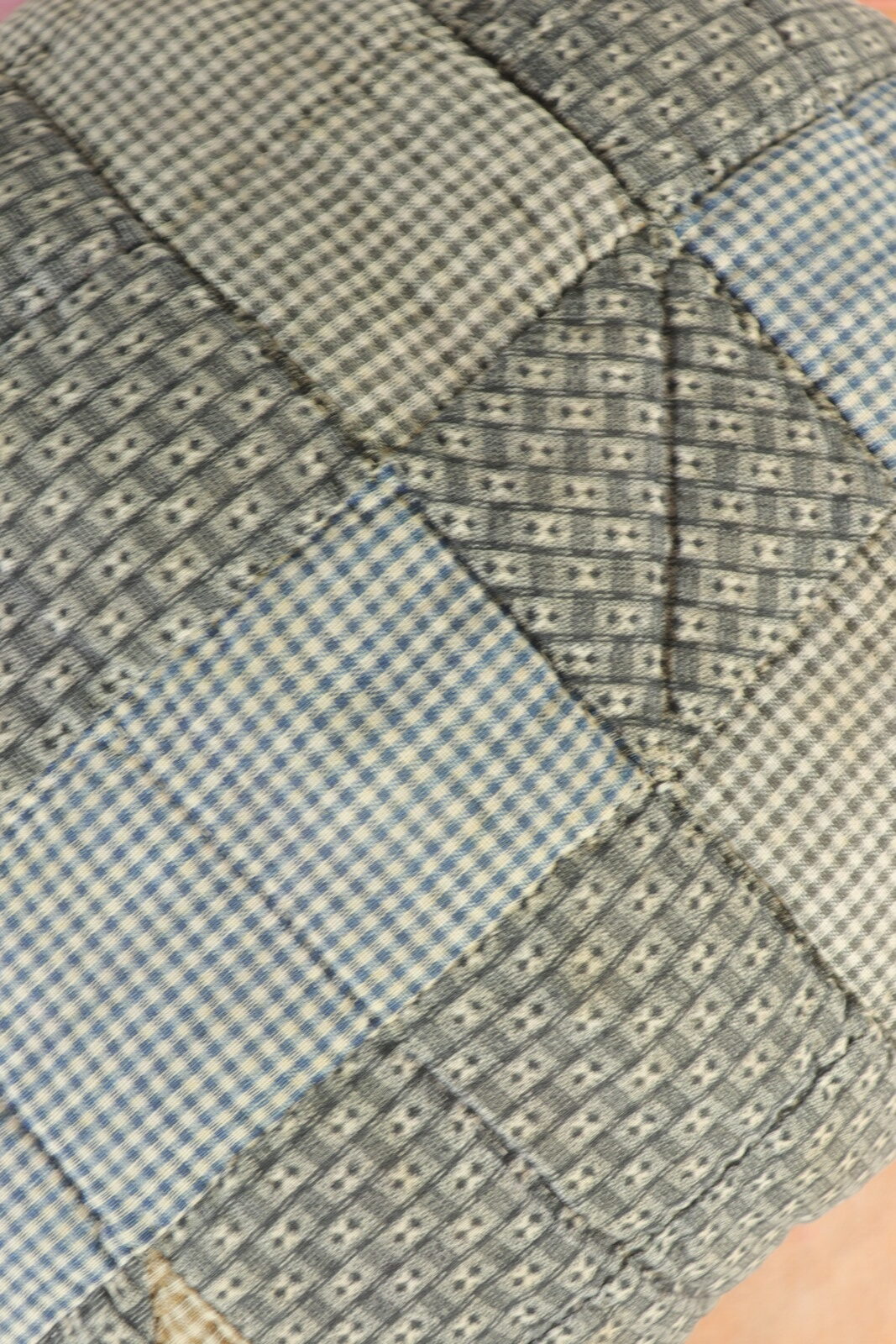antique quilt fabric,Brown.remake,cushion,USA,calico quilt,1930's